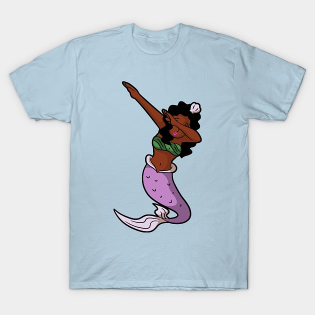 black dabbing mermaid T-Shirt by gossiprag